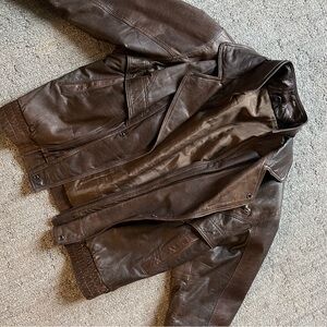 Vintage Men's Brown Genuine Leather Jacket